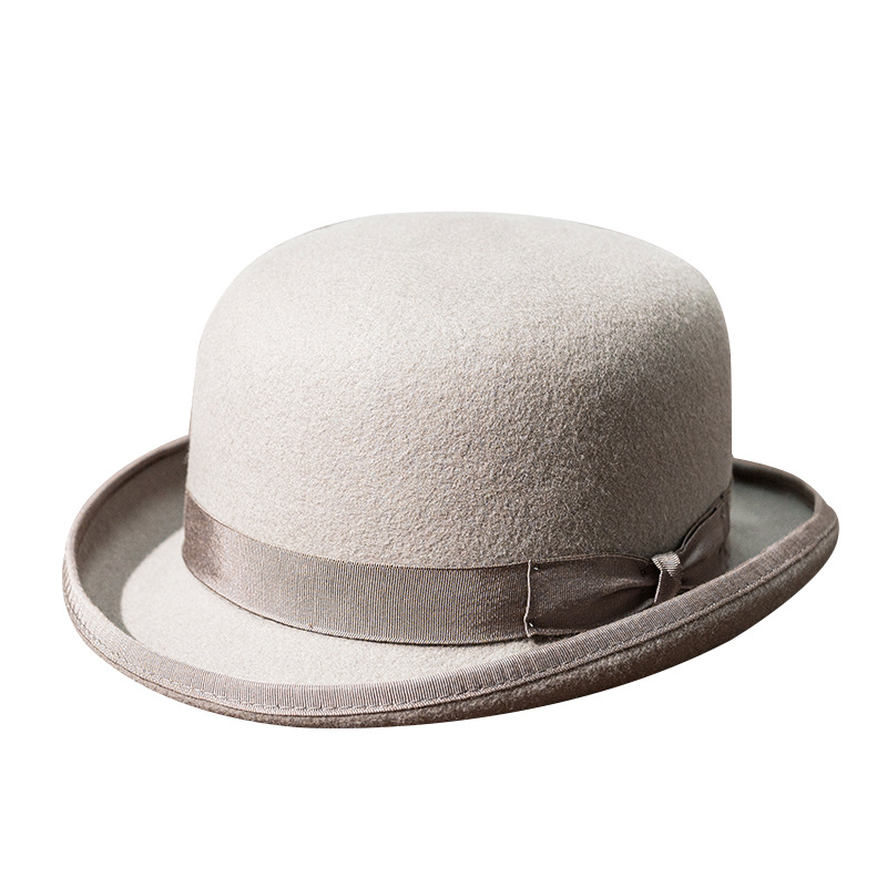 跨境亚麻逊热销新款英伦风礼帽绅士帽男总统帽爵士帽复古羊毛定型