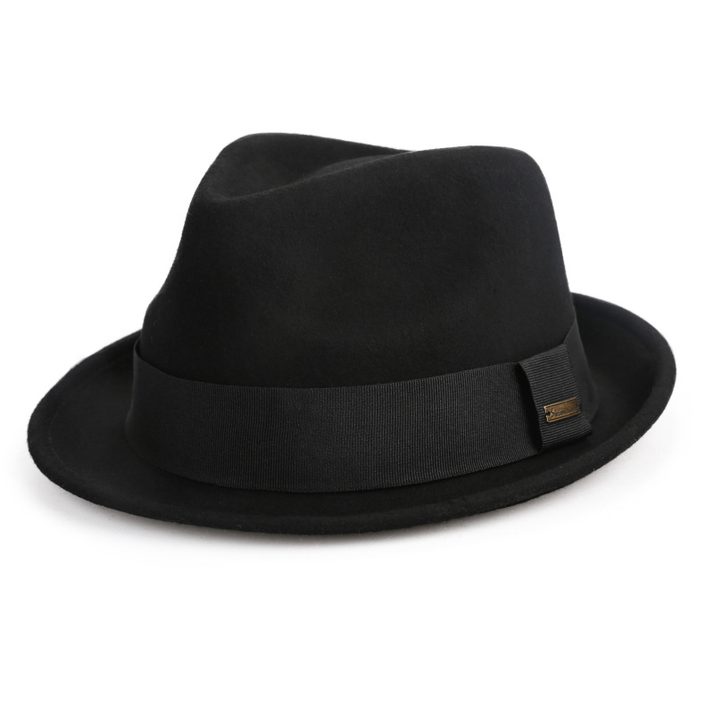 灵珑羊毛爵士帽亚马逊外贸礼帽中老年男士老头帽爸爸帽短檐小礼帽