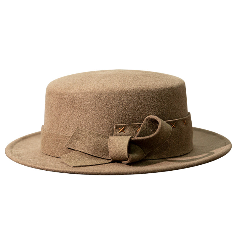 新款羊毛帽可爱女秋冬季礼帽小清新文艺纯色帽子女