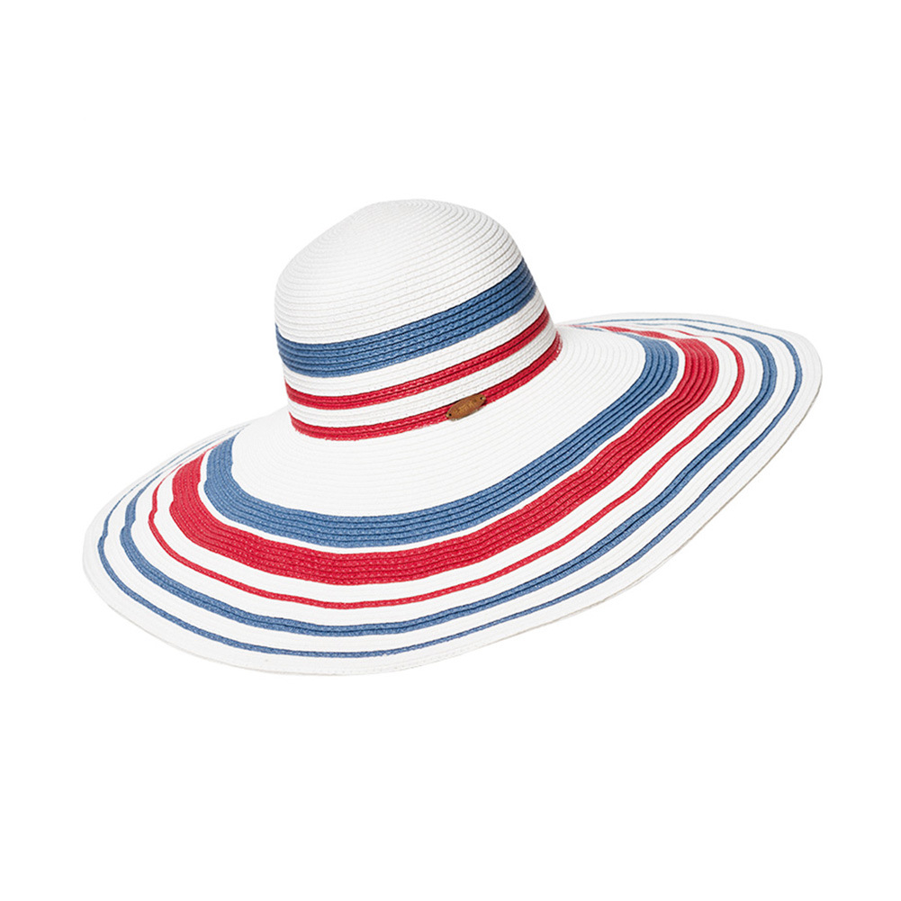 灵珑 帽子女春夏季大檐草帽女休闲出游遮阳帽沙滩度假间色凉帽子