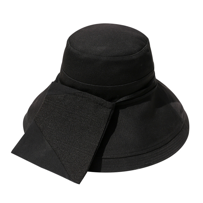 灵珑2022新款大檐渔夫帽子女时尚休闲遮阳帽可折叠太阳帽包包两用