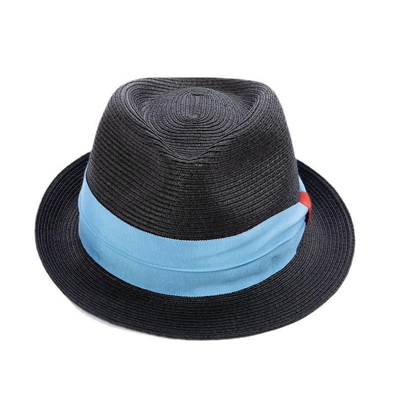 灵珑 帽子女夏天遮阳草帽休闲出游沙滩帽子时尚简约爵士小帽子