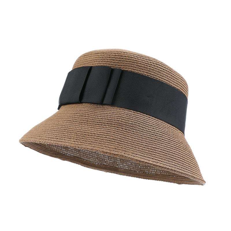 灵珑22新款织带蝴蝶结水桶帽出游ins风遮阳小盆帽