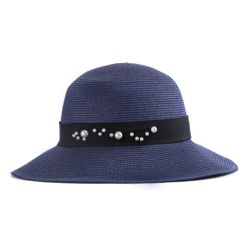 灵珑草帽女夏季英伦海边度假遮阳帽出游沙滩太阳帽可折叠帽子