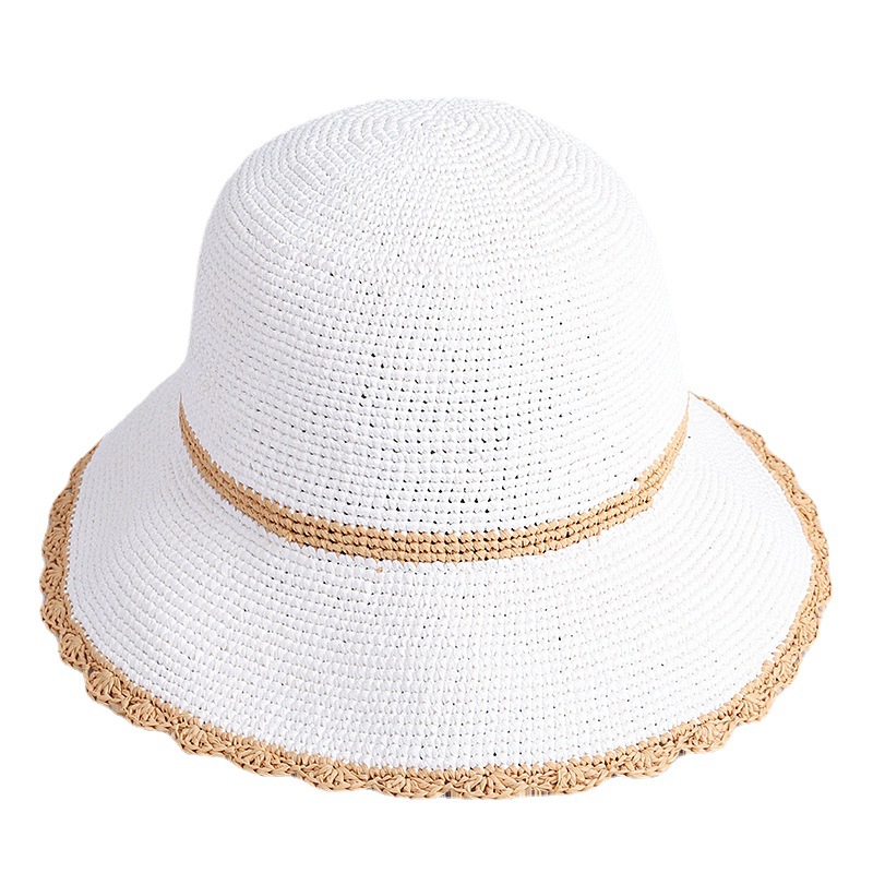 灵珑 草帽女夏韩版潮休闲遮阳帽出游海边度假沙滩帽子女可折叠